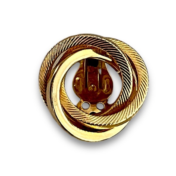 VINTAGE 1950s Gold Tone CircularClio Earrings by JUDY LEE - Picture 9 of 12